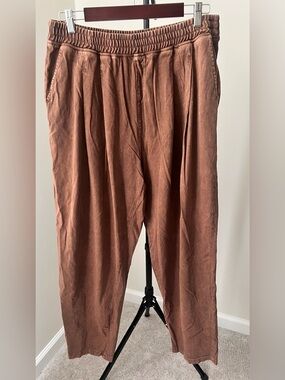 Rae Mode women’s Casual Elastic Waist Brown lounge Pants 100% cotton 2XL